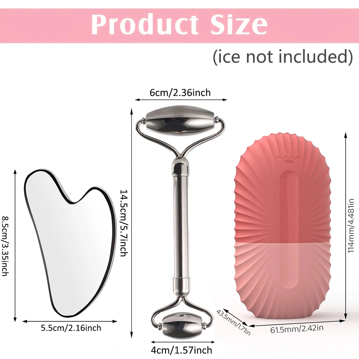 Ice Roller & Gua Sha Face Tool Set